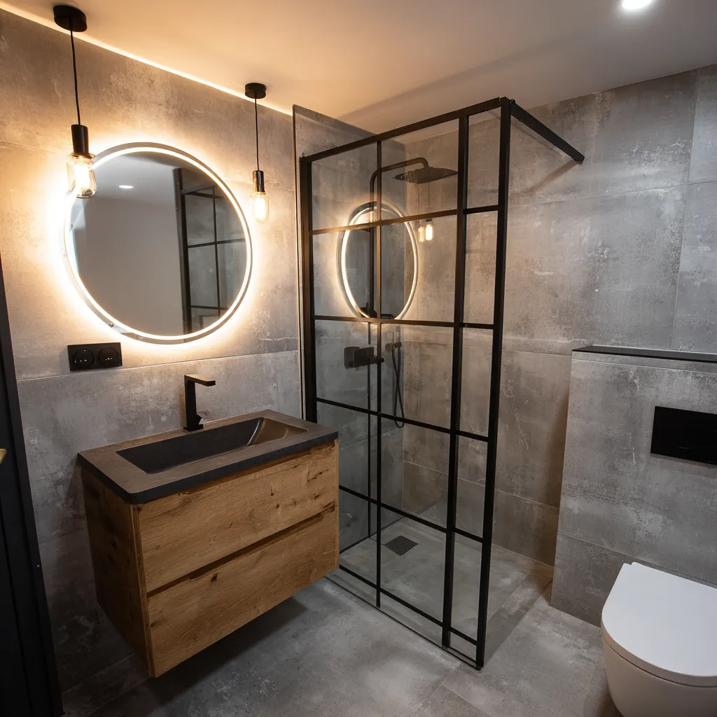 Industrial en-suite bathroom