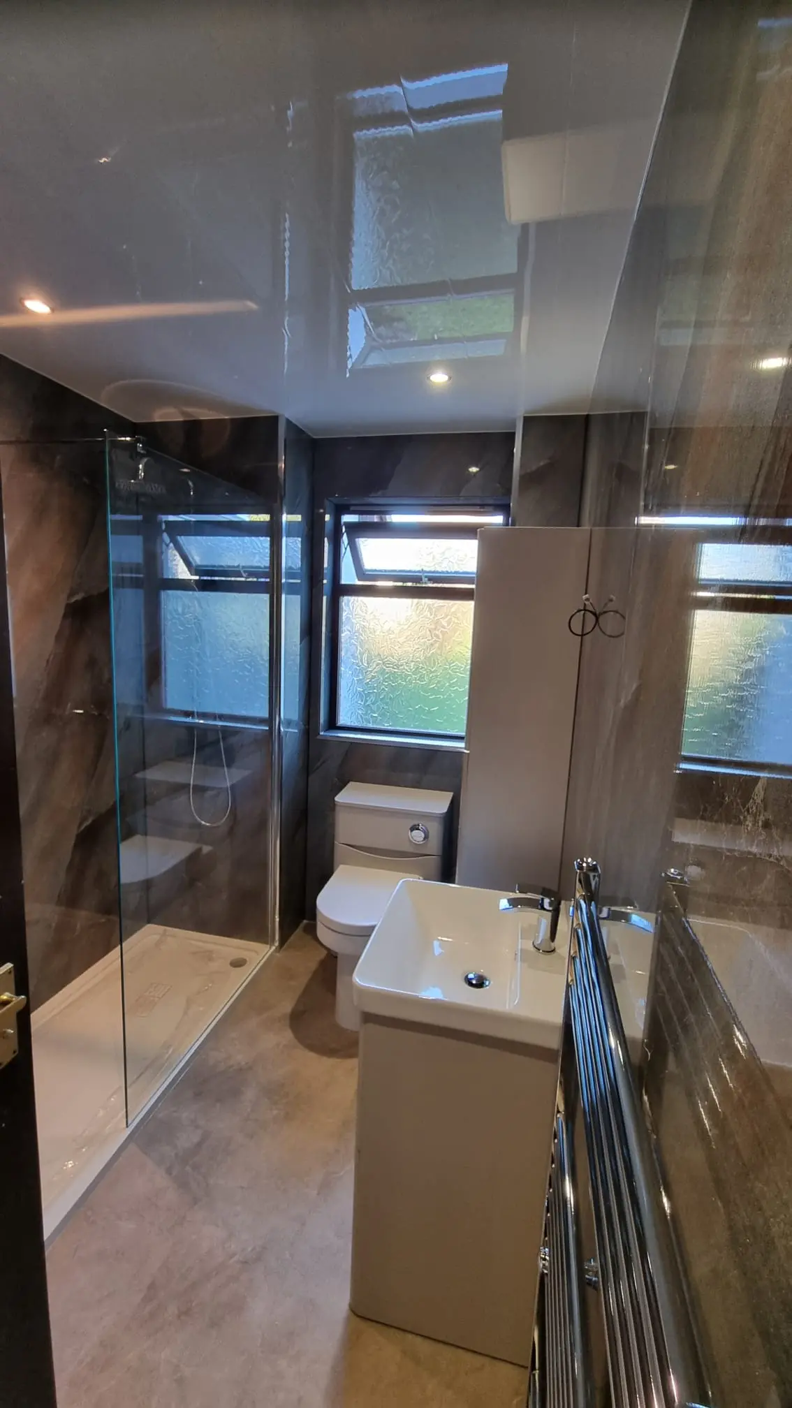 Accessible level-access wet room in a Cumbernauld home